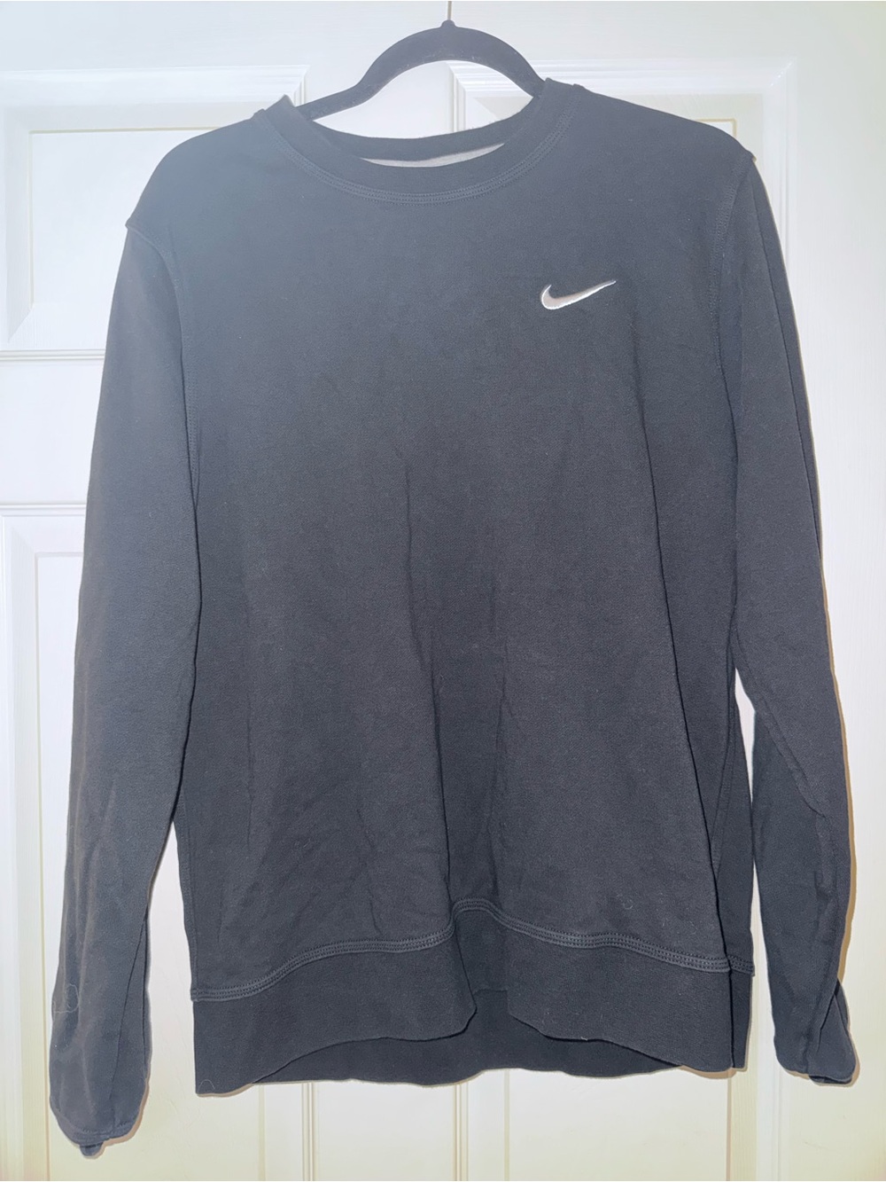 Nike Black and White Logo Tag Crewneck